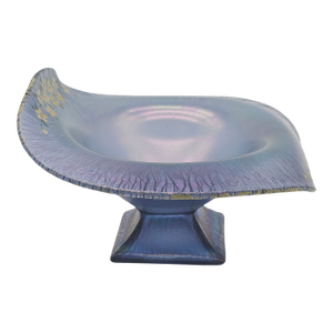 Antique Northwood Tree of Life Purple Carnival Glass Jack-in-the-Pulpit Bowl With Florals