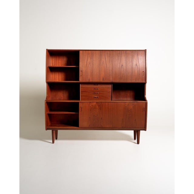 Vintage Danish Teak Highboard with Bar Compartment, 1960s For Sale - Image 3 of 15