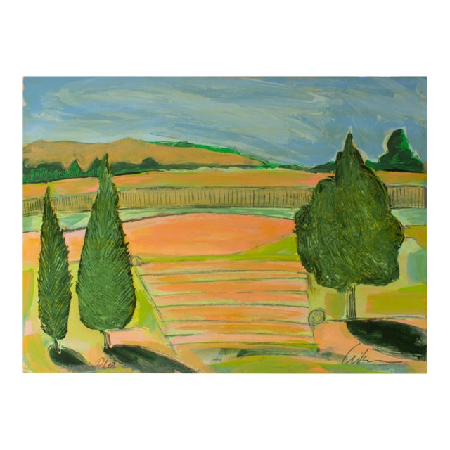1980s “Garden Plot” Abstract Acrylic Landscape Painting by Harry Hilson For Sale