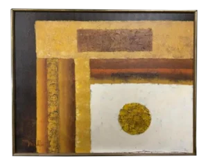 Mid Century Geometric Abstract Impasto Painting