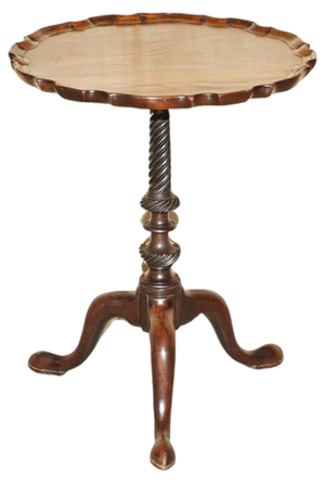 Antique Flamed Hardwood Tripod Table, 1860