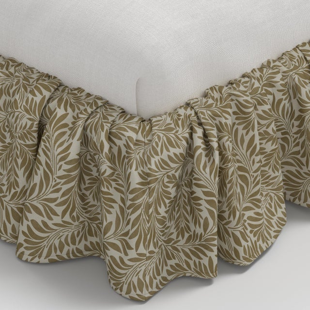 Textile Stoffer Home x Cloth & Company Thelma Ruffle Platform Bed in Geogian Vine Dijon, Queen For Sale - Image 7 of 7