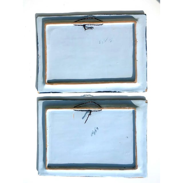 Marine Landscape Ceramic Tiles by Emile Gallé, Set of 2 For Sale - Image 9 of 11