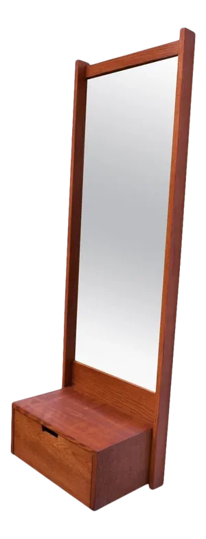 1970s Studio Craft Oak Wall Mirror by Charles Webb