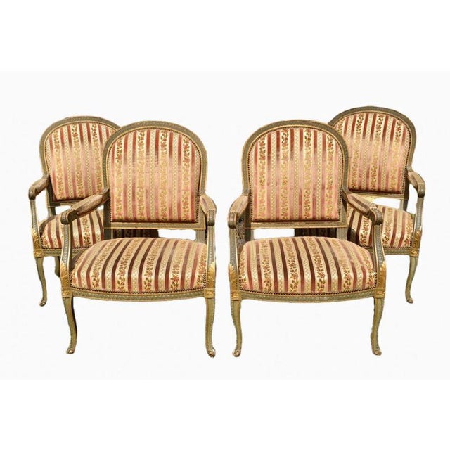 Beige Louis XV Style Armchairs, Set of 4 For Sale - Image 8 of 8