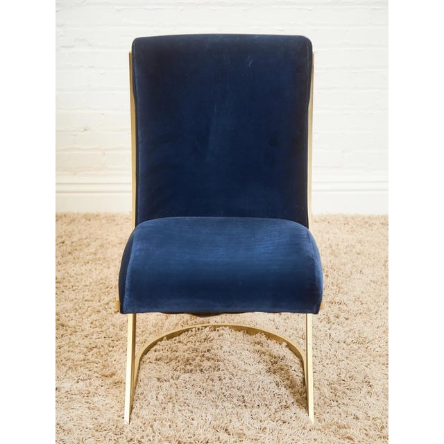 Mid-Century Modern Mid-Century Navy Blue Chairs Set of Six For Sale - Image 3 of 7