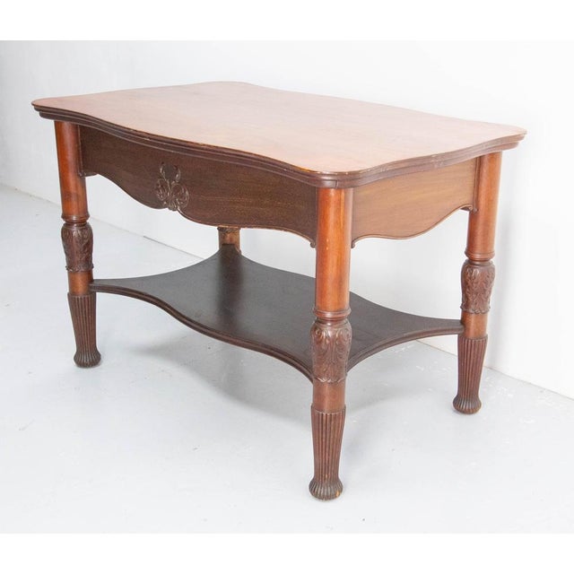 Brown English Carved Side Table,1920 For Sale - Image 8 of 18