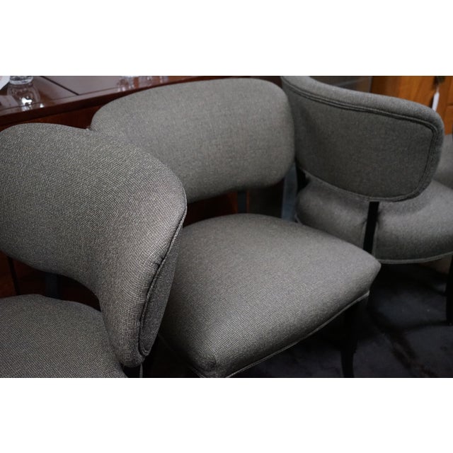 1930s Set of 4 French Art Deco Dining Chairs With Ebonized Legs For Sale - Image 4 of 11