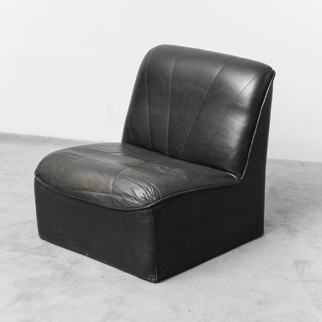 Modular Four-Seater Sofa in Black Eco-Leather, 1970s, Set of 4 For Sale - Image 9 of 15