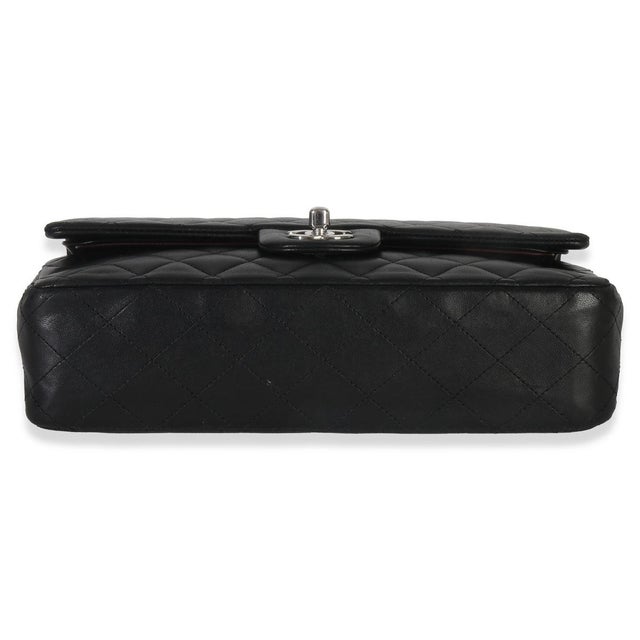 2010s Black Quilted Lambskin Medium Classic Double Flap Bag For Sale - Image 5 of 9