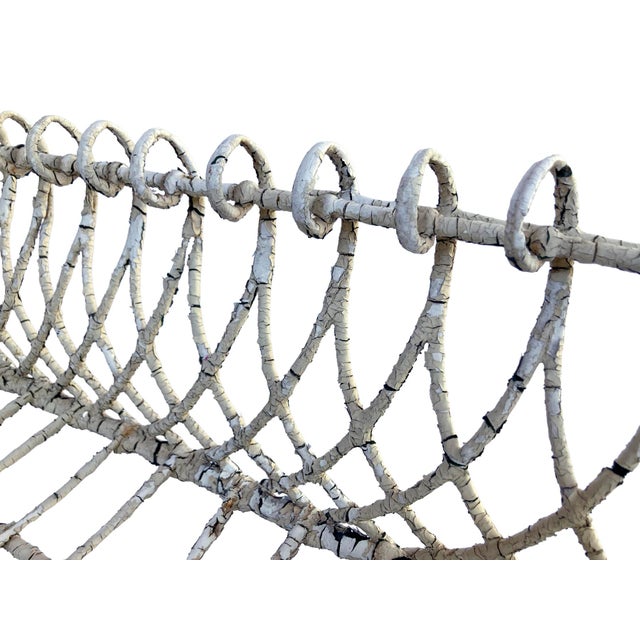 Antique White 19th Century, Antique Victorian Wire Planter Stand For Sale - Image 8 of 9