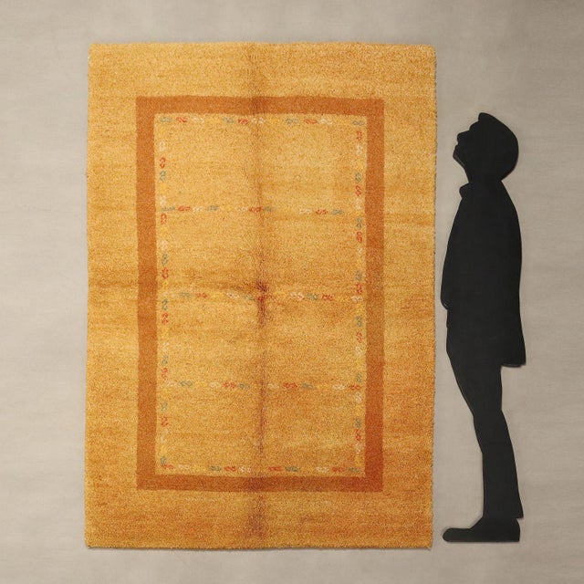 Gabbeh rug in 20% cotton and 80% wool, large knot and handmade. This piece is attributed to the mentioned designer/maker....