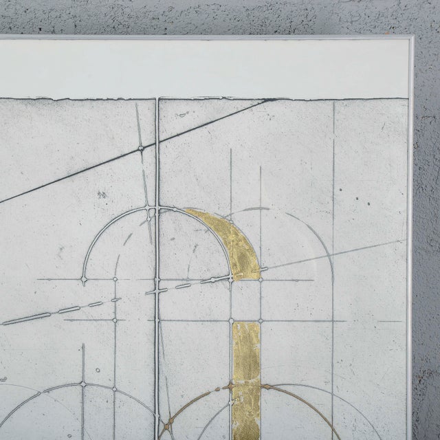 Black Walter Valentini, Mixed Media Painting, 1990s, Metal and Paper For Sale - Image 8 of 13