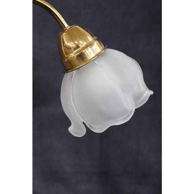 Vintage Brass and Glass Table Lamp, 1980s For Sale - Image 4 of 13