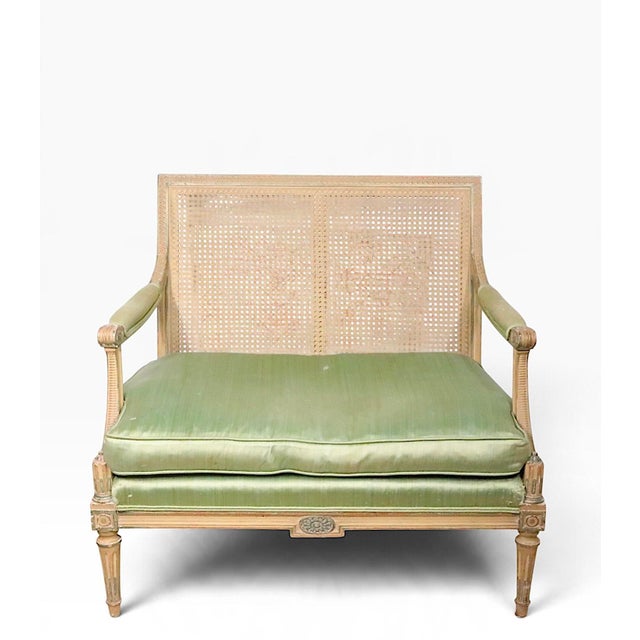 Early 20th Century Vintage French Style Caned Back Settee For Sale - Image 5 of 15