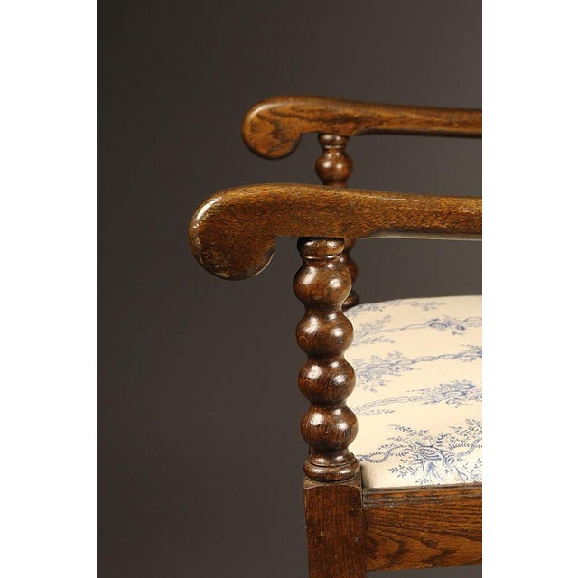 Jacobean Pair of Antique English Jacobean Style Arm Chairs Circa 1890 For Sale - Image 3 of 7