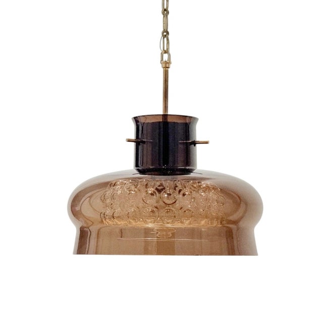 Large Scandinavian mid-century modern glass ceiling light/pendant by Carl Fagerlund for Orrefors (Sweden, 1960s)....