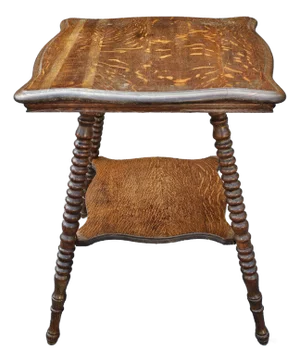 19th Century Victorian Turned Quater Sawn Oak Parlor or Center Table