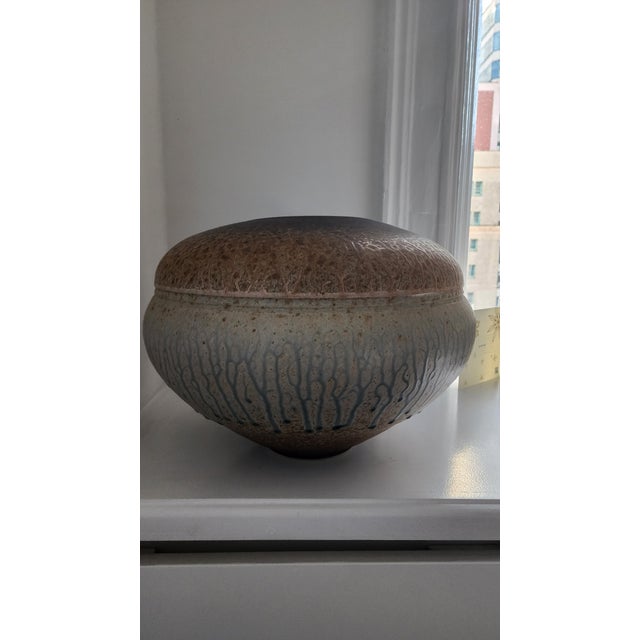 Tan Mid Century Art Studio Drip Vase For Sale - Image 8 of 11