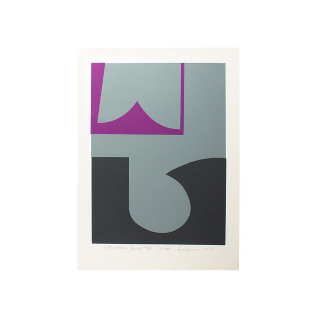 A 1973 limited edition abstract serigraph titled "Structure Series #48" by American artist Harry Hilson (1935-2004). This...