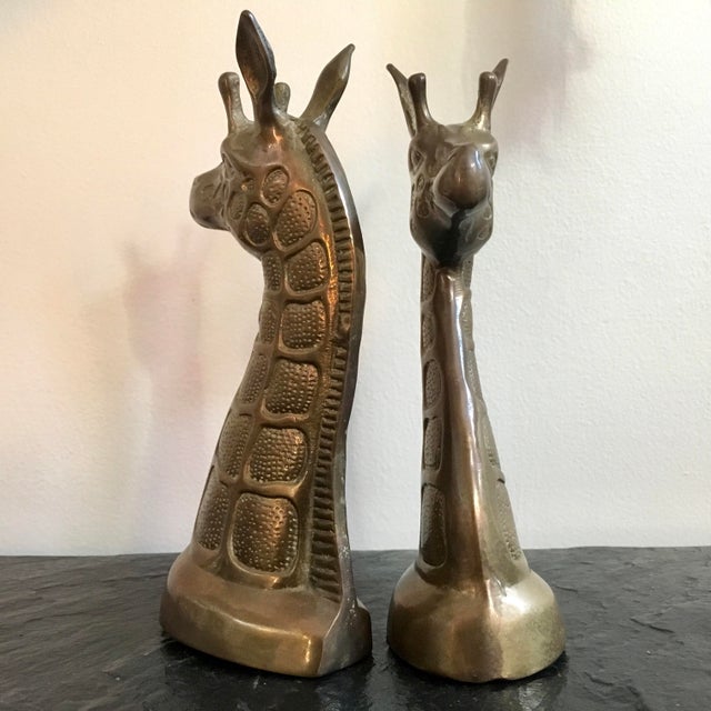 Brass Giraffe Bookends Chairish