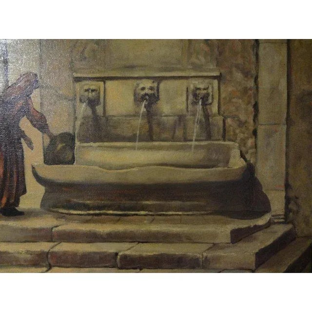 Wood 1920s Louis Saphier Signed Orientalist Scene Oil on Canvas For Sale - Image 7 of 11