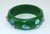 Late 20th Century Lucite Bakelite Style Bangle Emerald Green Bracelet With Inlaid Turquoise For Sale - Image 5 of 8
