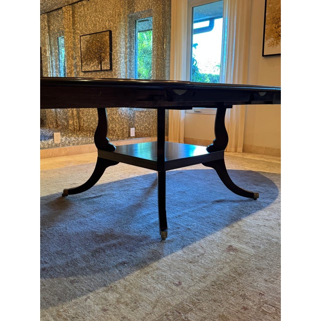 Cherry Round Birdcage Base Extending Dining Table With 2 Leaves by Englishman's Fine Furnishings For Sale - Image 11 of 17