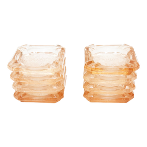 1930's Pale Pink Depression Glass Era Ashtrays – Set of 8