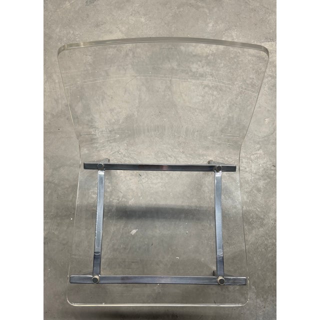 Cb2 Chrome and Lucite Side Chair For Sale - Image 13 of 17