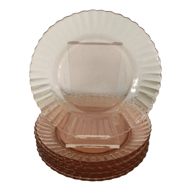 Vintage Pink Palette Blush Swirl Dessert Plates- Set of 8 For Sale