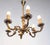 Small Six-Arm Brass Chandelier For Sale - Image 6 of 6
