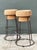 Vintage Cork and Metal Bar Stools - A Pair For Sale - Image 11 of 12