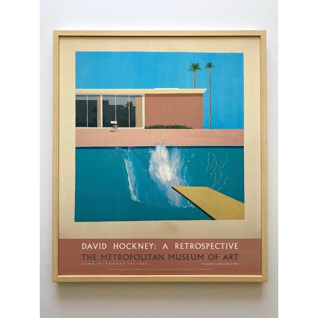 David Hockney Vintage 1988 Lithograph Print Framed Museum Exhibition Poster " a Bigger Splash " 1967 For Sale - Image 18 of 18