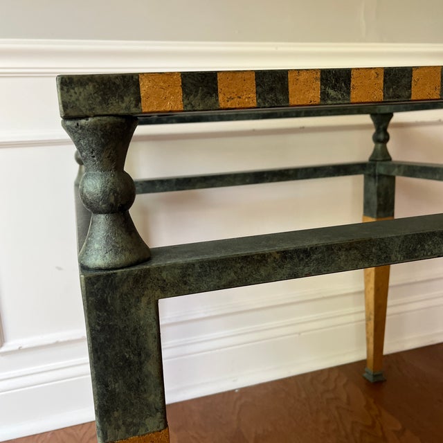Modern 1980s Attributed to Brunschwig & Fils Modern Glass Top Accent Table For Sale - Image 3 of 9