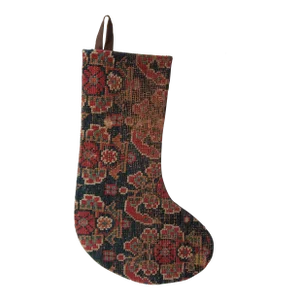 Antique 1900s Hand Knotted Christmas Stocking