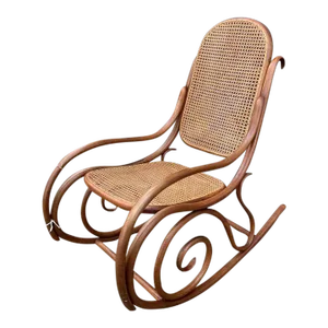 Mid 20th Century Vintage Bentwood & Cane Thonet Style Rocking Chair