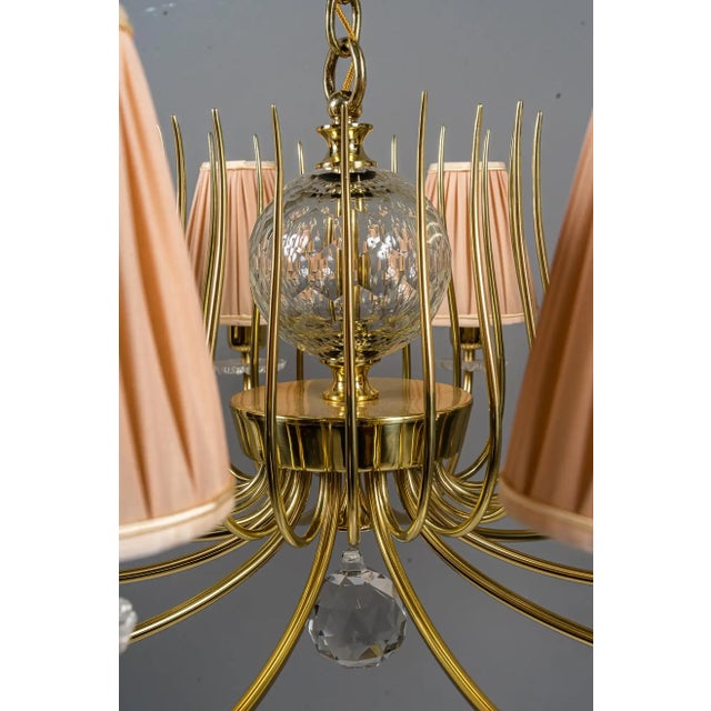 1950s Glass & Brass Chandelier by J. & L. Lobmeyr for Lobmeyr, 1950s For Sale - Image 5 of 18