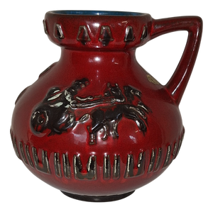 Vintage Red Ceramic Vase by Jopeko, 1970s