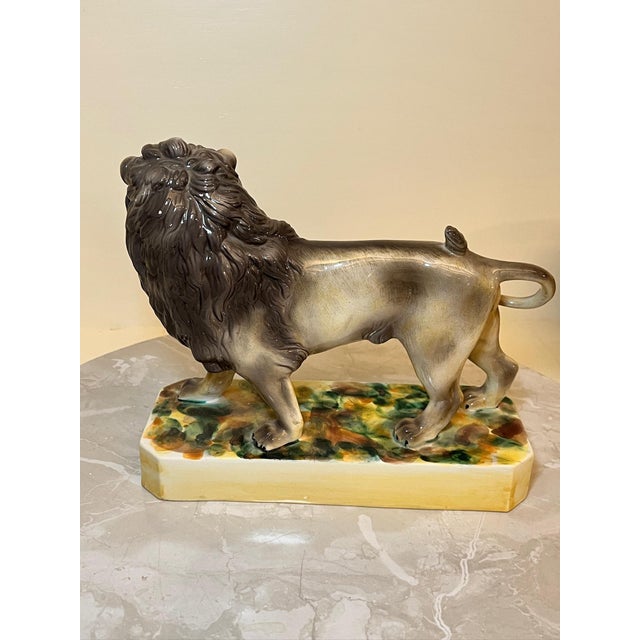 Ceramic Late 20th Century Mottahedeh Porcelian Lion Figure, Italy For Sale - Image 7 of 10