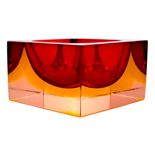 Murano Sommerso Glass Ashtray by Flavio Poli for Seguso, 1970s For Sale