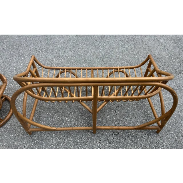 Mid 20th Century Vintage Bamboo Rattan Sofa Only For Sale In West Palm - Image 6 of 7