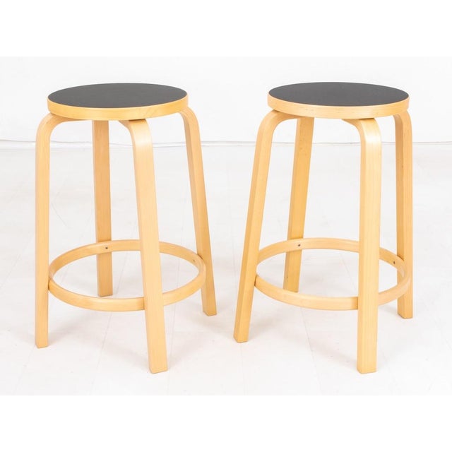 Alvar Aalto Artek Mid-Century Modern High Stools 2 | Chairish