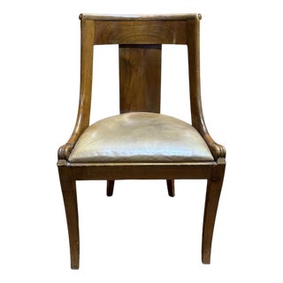 Gondola Chair with Leather Seat For Sale