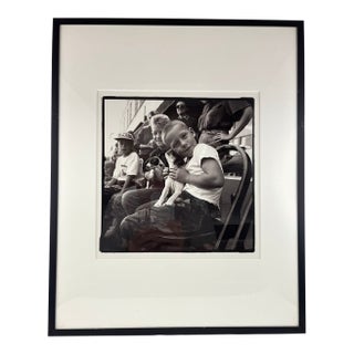 Nick Meek Framed Black and White Photograph "Boy With Puppy" Unsigned- Image Used in a Mastercard Ad Campaign in 2001 For Sale