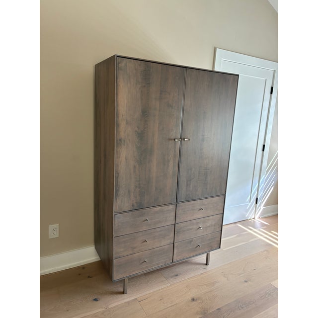 Mid-Century Modern Room & Board Hudson Armoire Shell Finish for Sale - $1,500 (Bethesda, Md), Attributed For Sale - Image 3 of 3