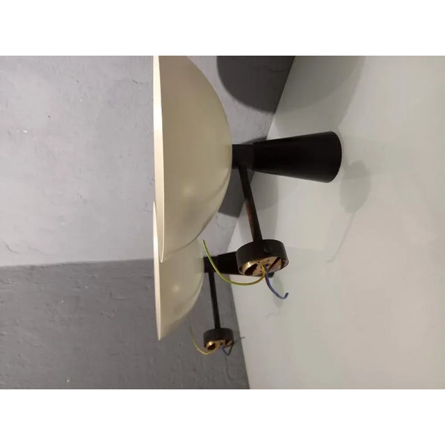 Vintage Wall Light in Black and White with Burnished Brass, 2000s For Sale - Image 10 of 12