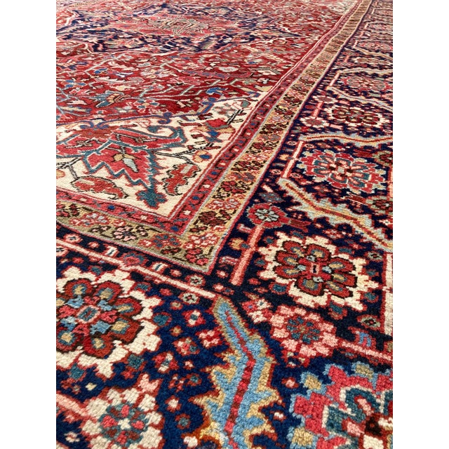 Red Antique Heriz Rug, 1920s For Sale - Image 8 of 18