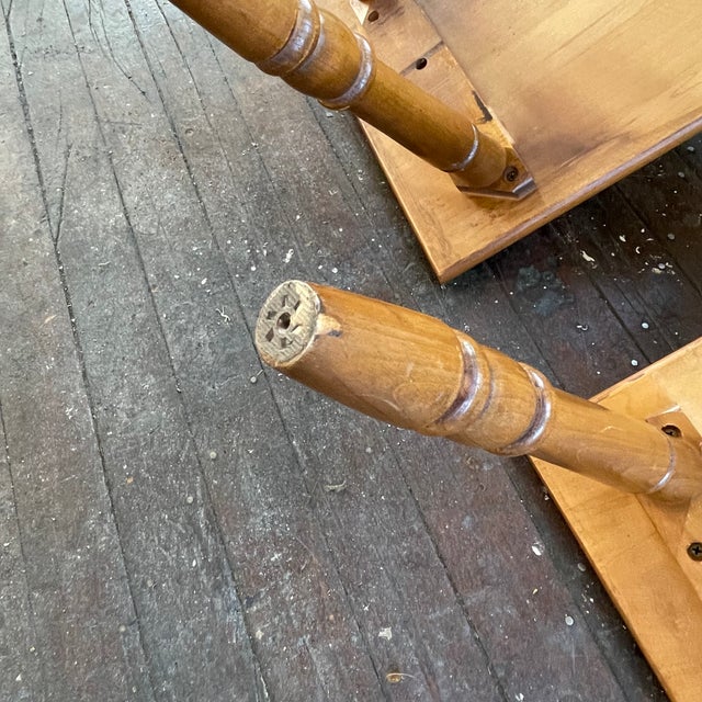 HTF Pair Vintage MCM Rock Maple Telephone Step Side Tables Mid Century Modern For Sale - Image 9 of 16