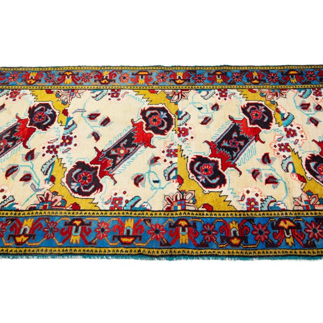 1960s 1960s Multicolor Persian Shiraz Wool Rug With Allover Pattern For Sale - Image 4 of 7